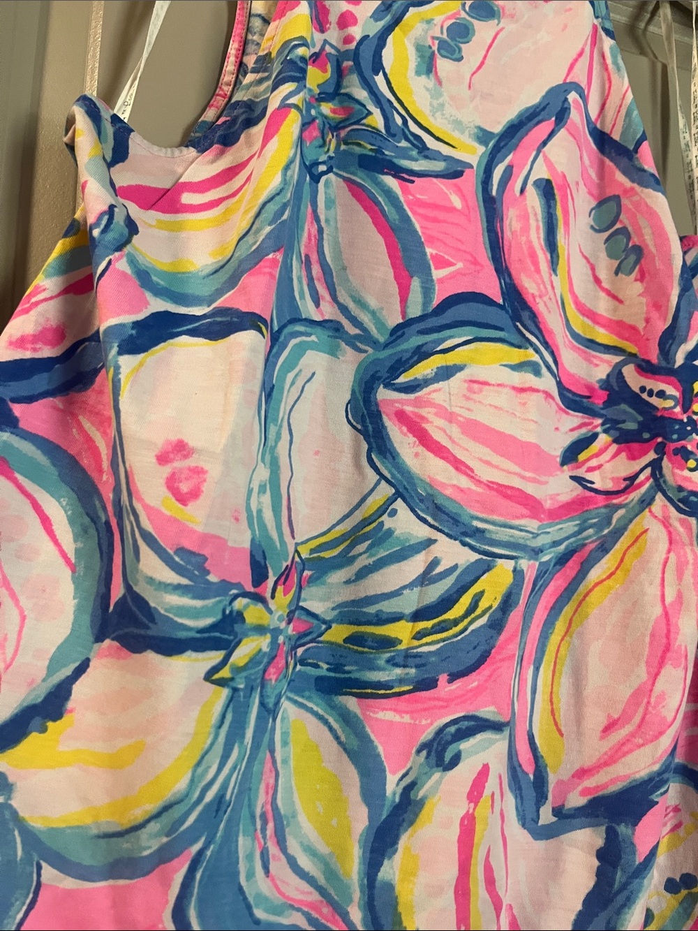 💛Lilly Pulitzer 100% Cotton Floral Sundress with bright yellow tassels